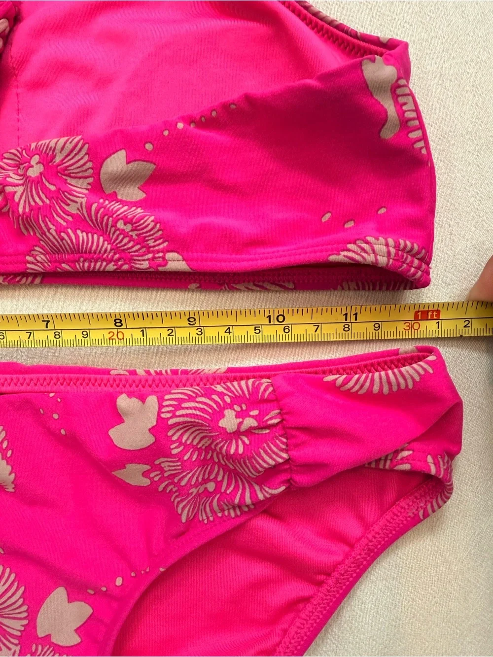 Girls' Hot Pink Floral Two-Piece Swim Bikini